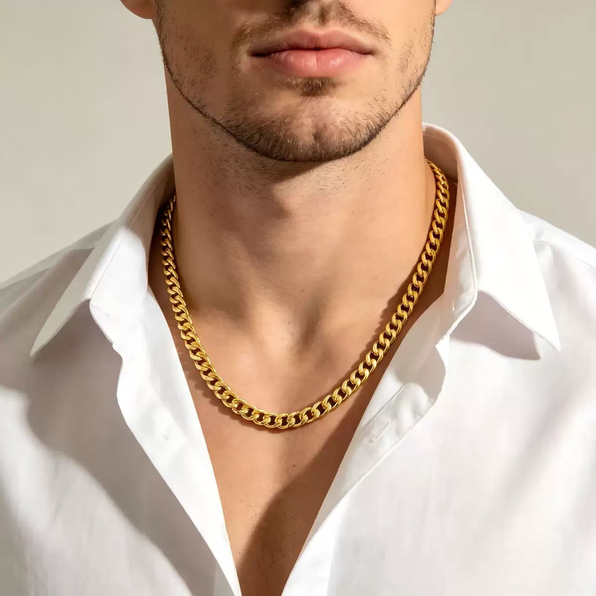Lucjewelry Signature Piece: "Old Money" Style Unisex Collarbone Chain – "Strike It Rich" Gold Necklace