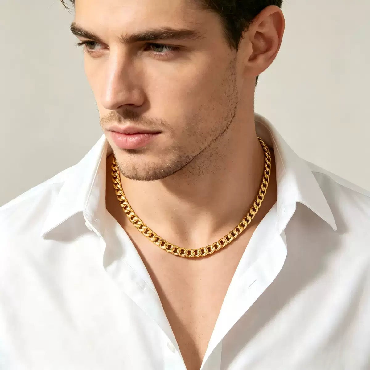 Lucjewelry Signature Piece: "Old Money" Style Unisex Collarbone Chain – "Strike It Rich" Gold Necklace