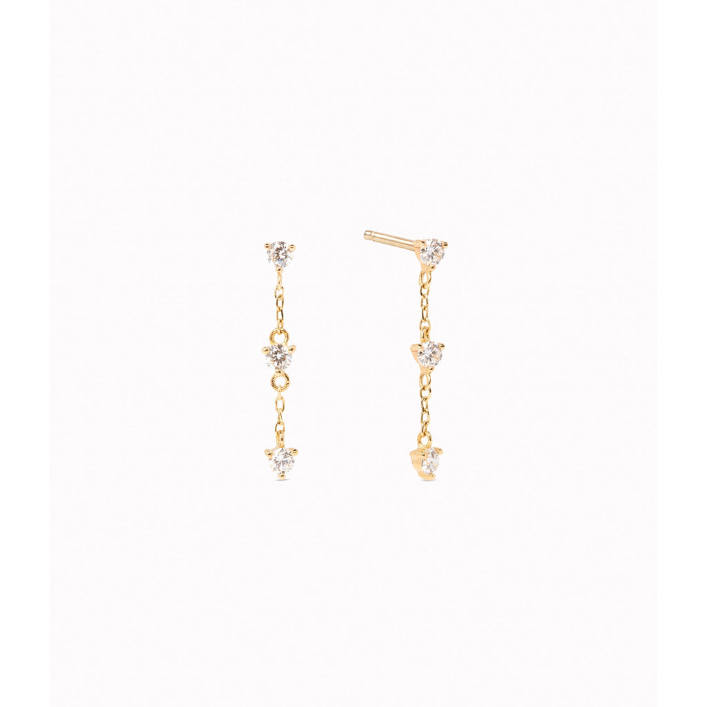 Diamond Drop Earrings 14k Gold - Alessia