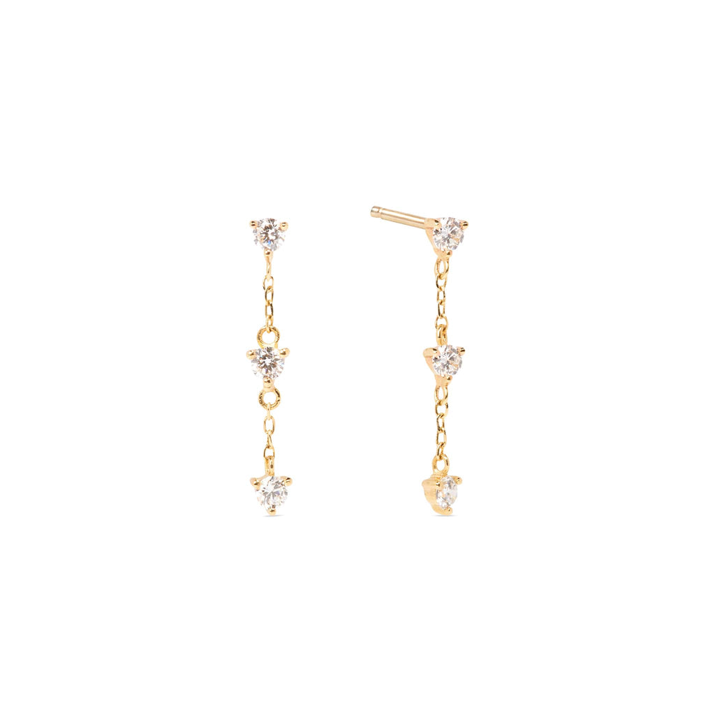 Diamond Drop Earrings 14k Gold - Alessia