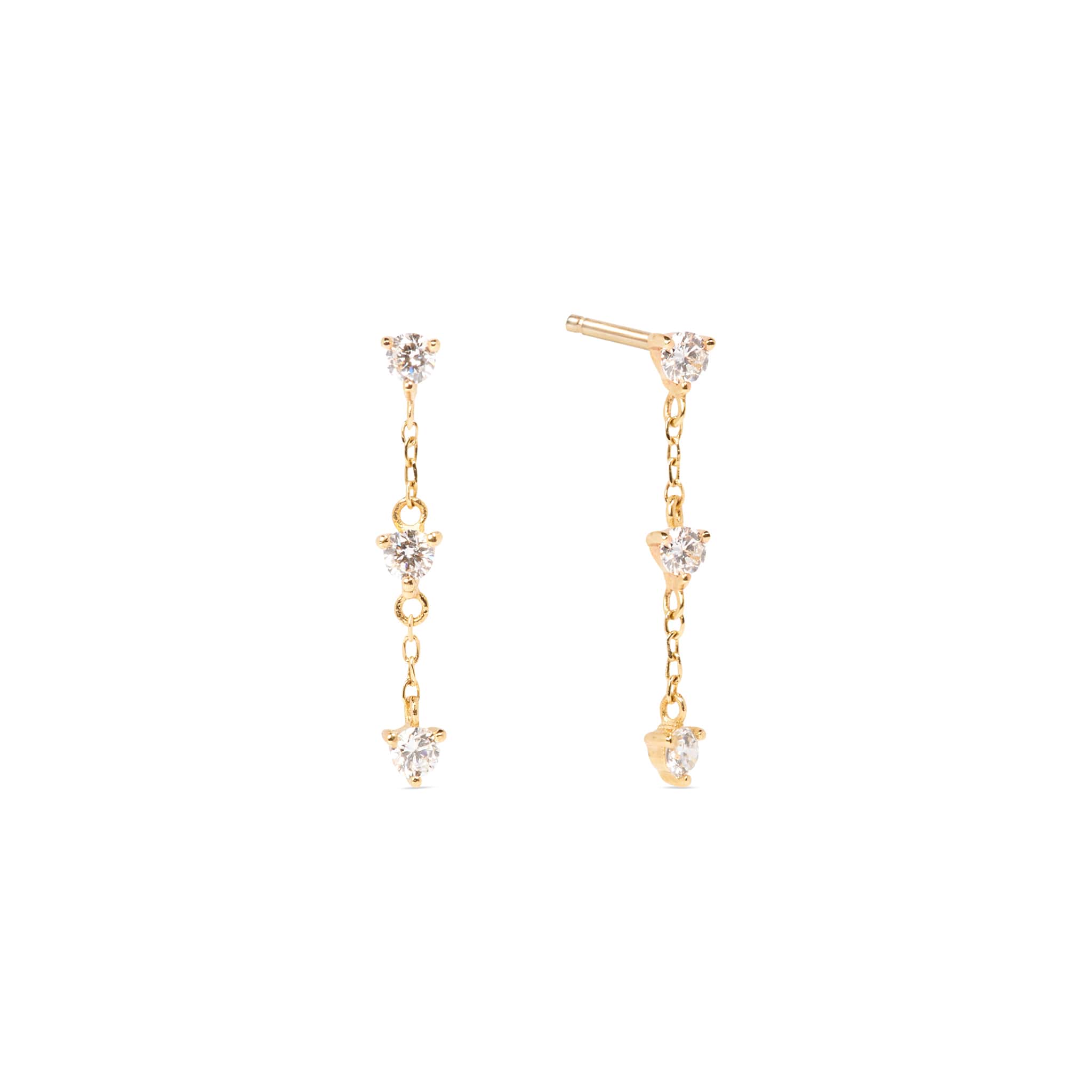 Diamond Drop Earrings 14k Gold - Alessia