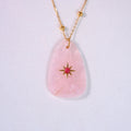 Natural stone stacking 14K gold simple high-end handmade necklace