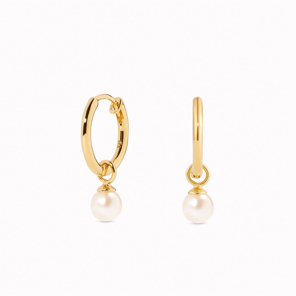 Pearl Huggie Earrings - Kirsten