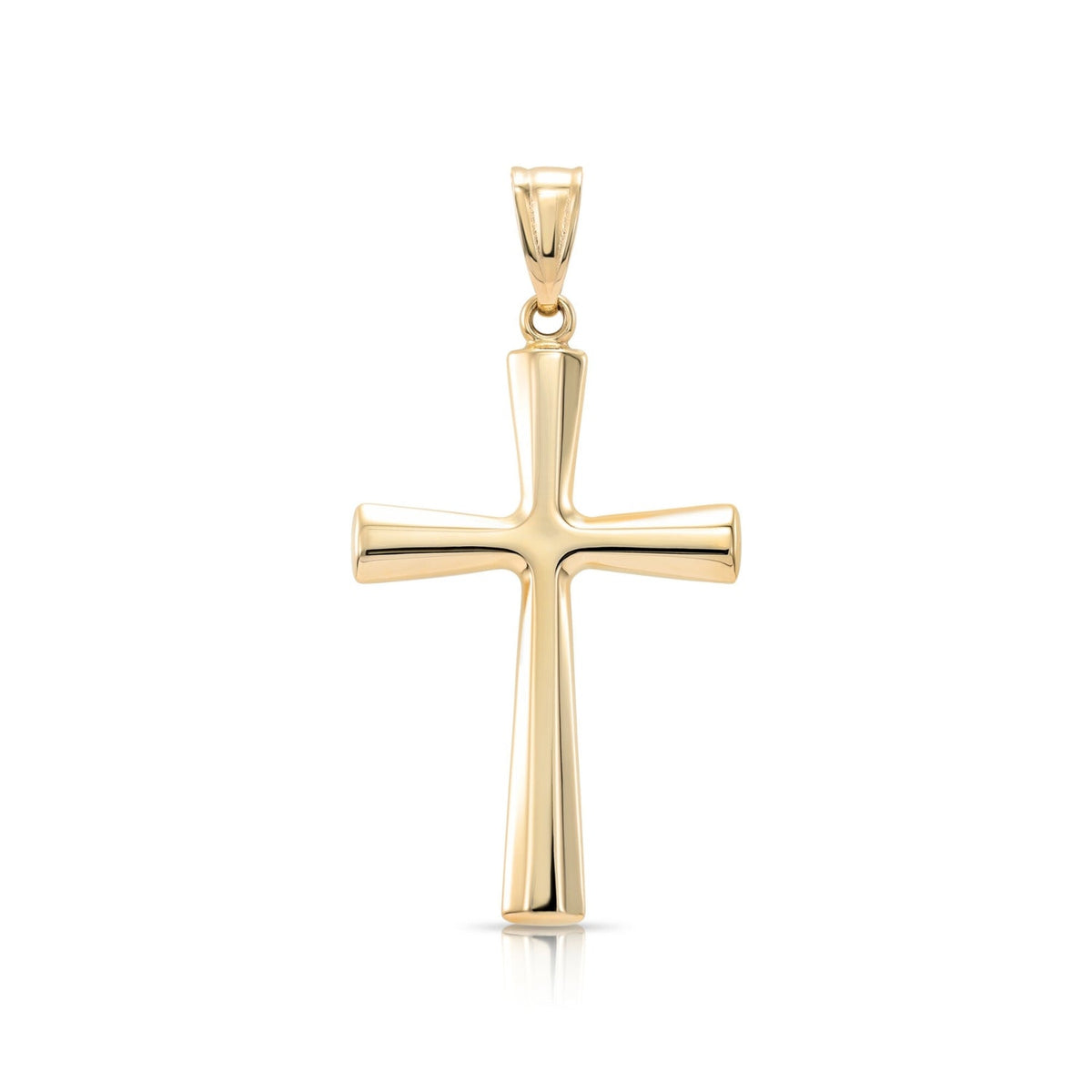 14K Gold Classic Cross Pendant. With 18 Cable Chain Necklace