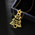 14K Gold Christmas Tree Necklace