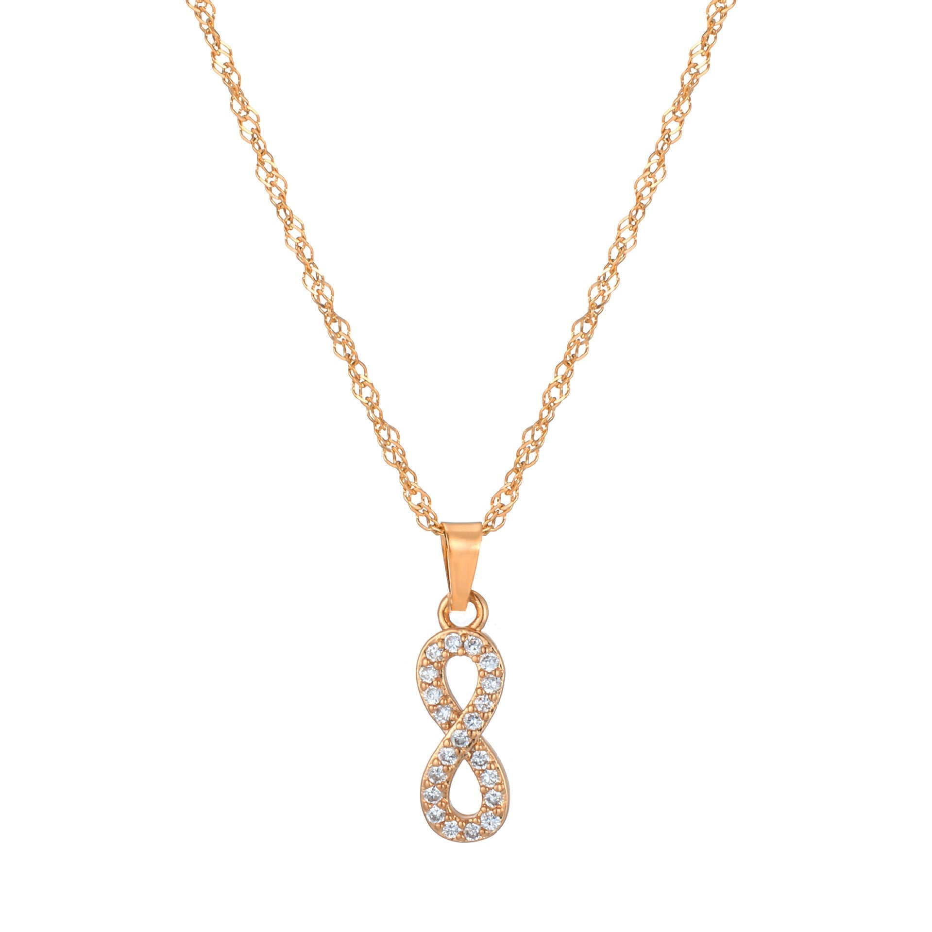 Letters Necklace With Cubic Zirconia