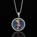 Custom Round Photo Rotating Reversible Necklace