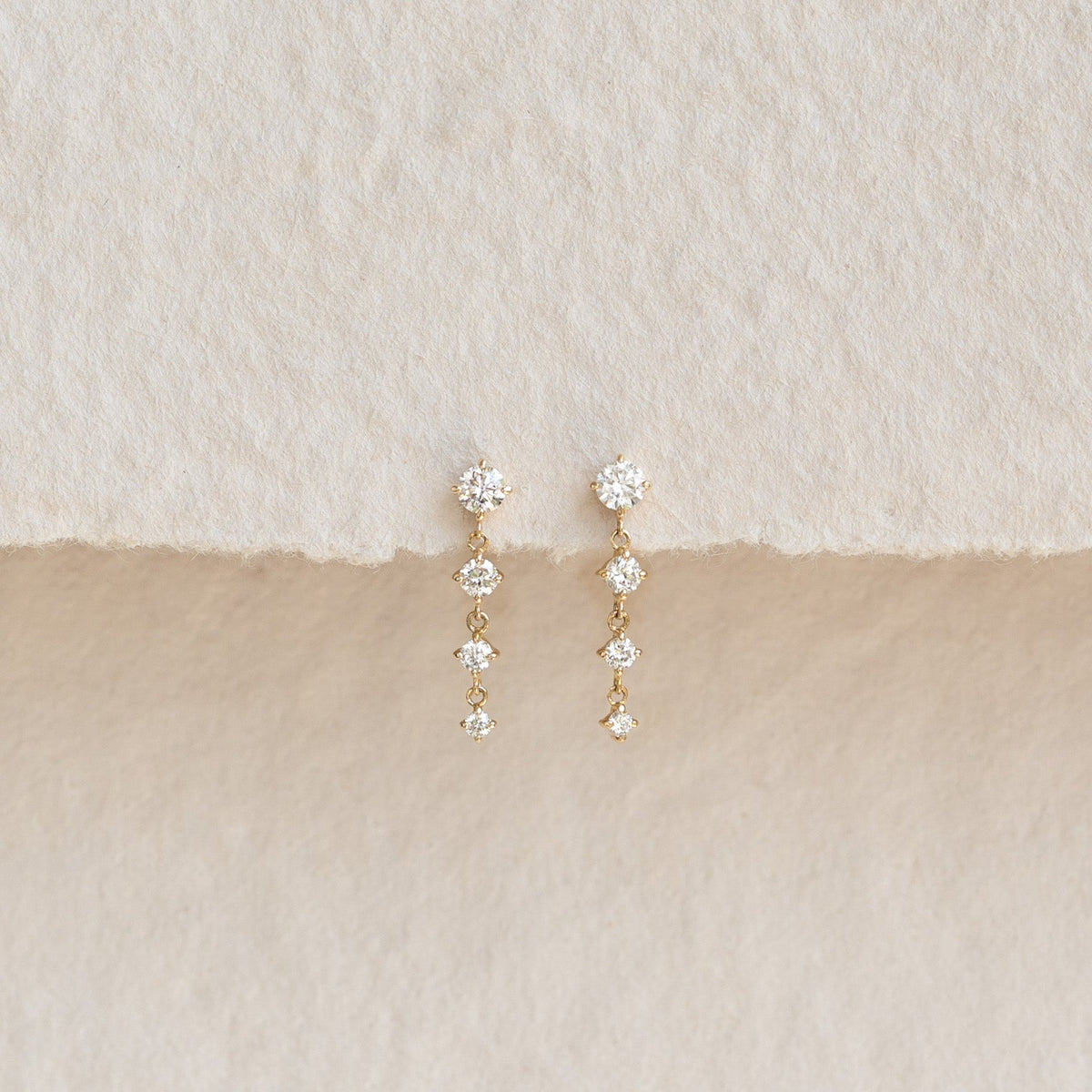 Diamond Drop Earrings 14k Gold - Helmi