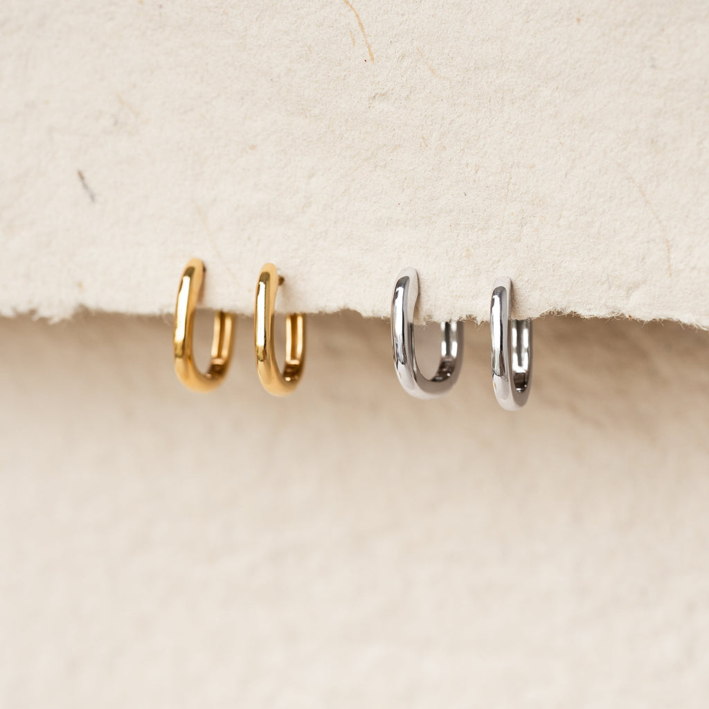 Square Huggie Earrings - Amelia