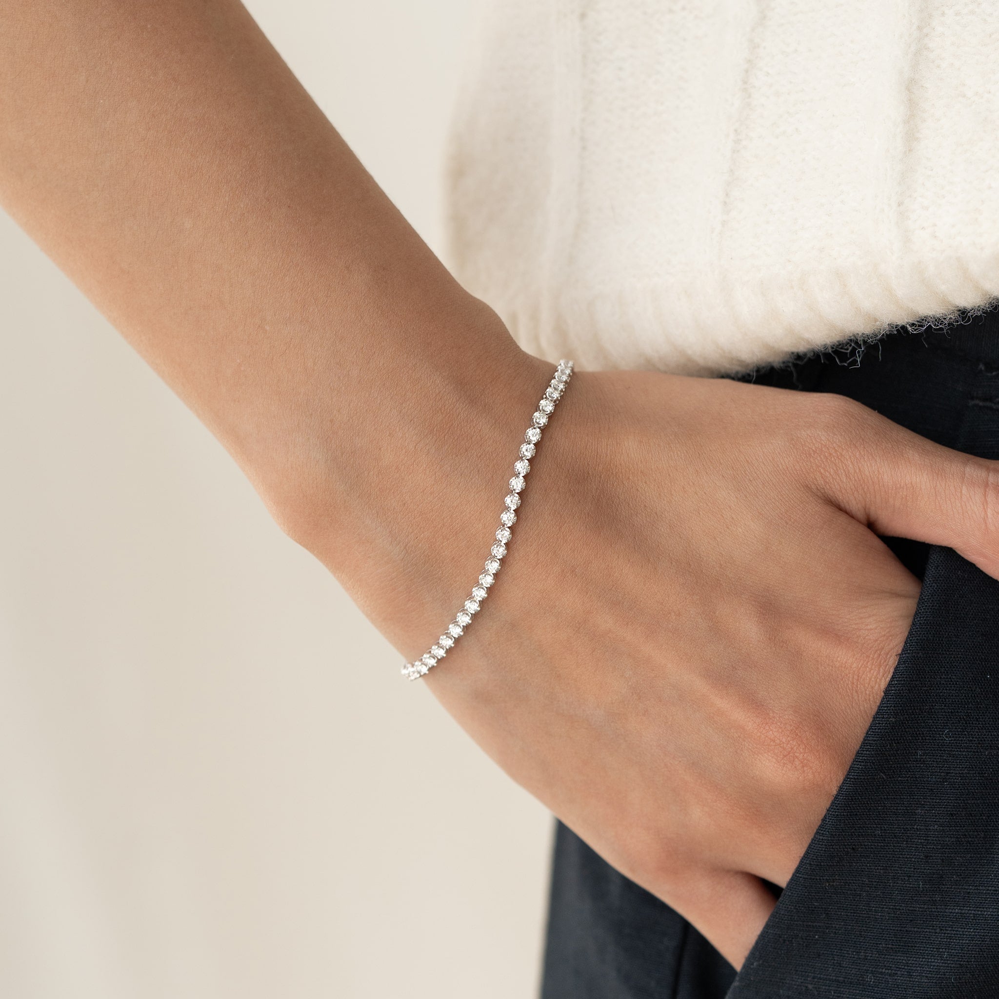 Diamond Tennis Bracelet White Gold (1.501 ct tw) - Mirella