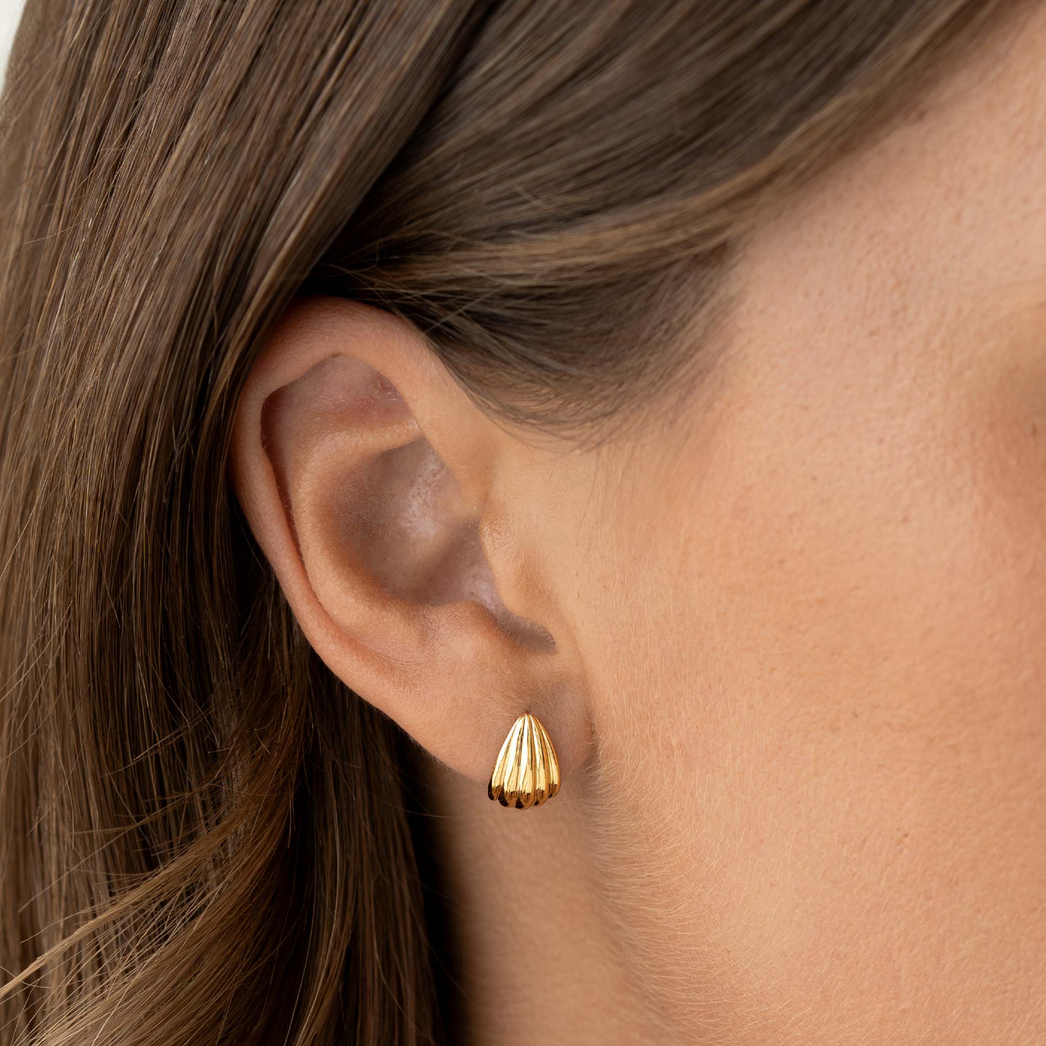 Scalloped Huggie Earrings - Tulisa