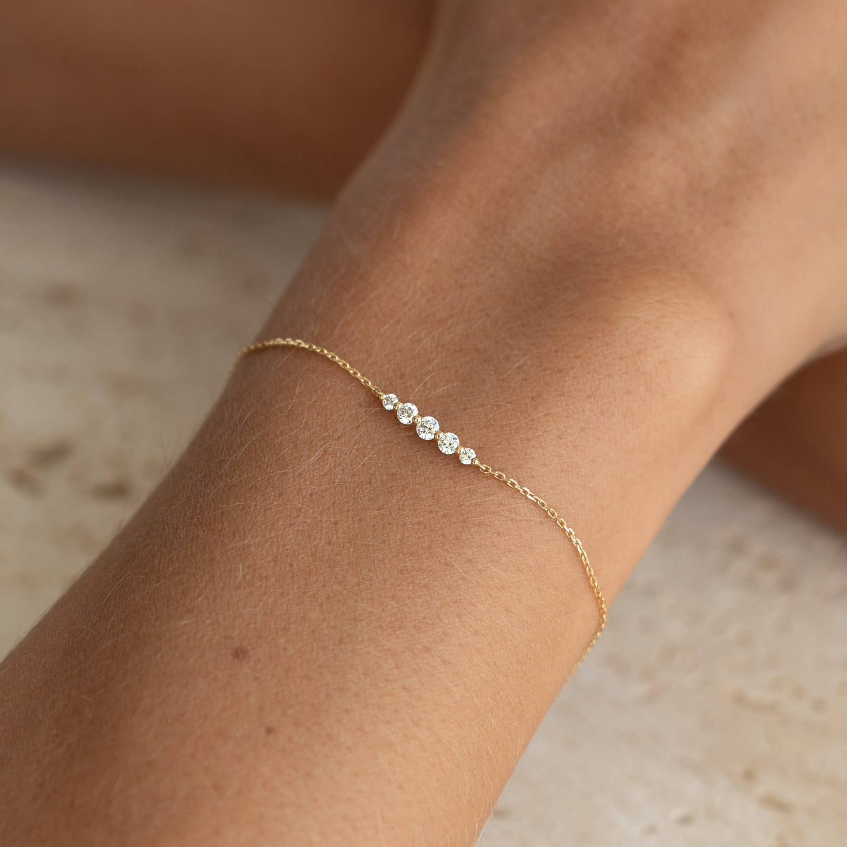 Graduated Diamond Bracelet 14k Gold - Tamsin