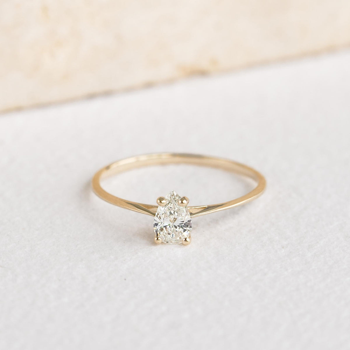 Pear Shaped Diamond Ring 14k Gold - Martine