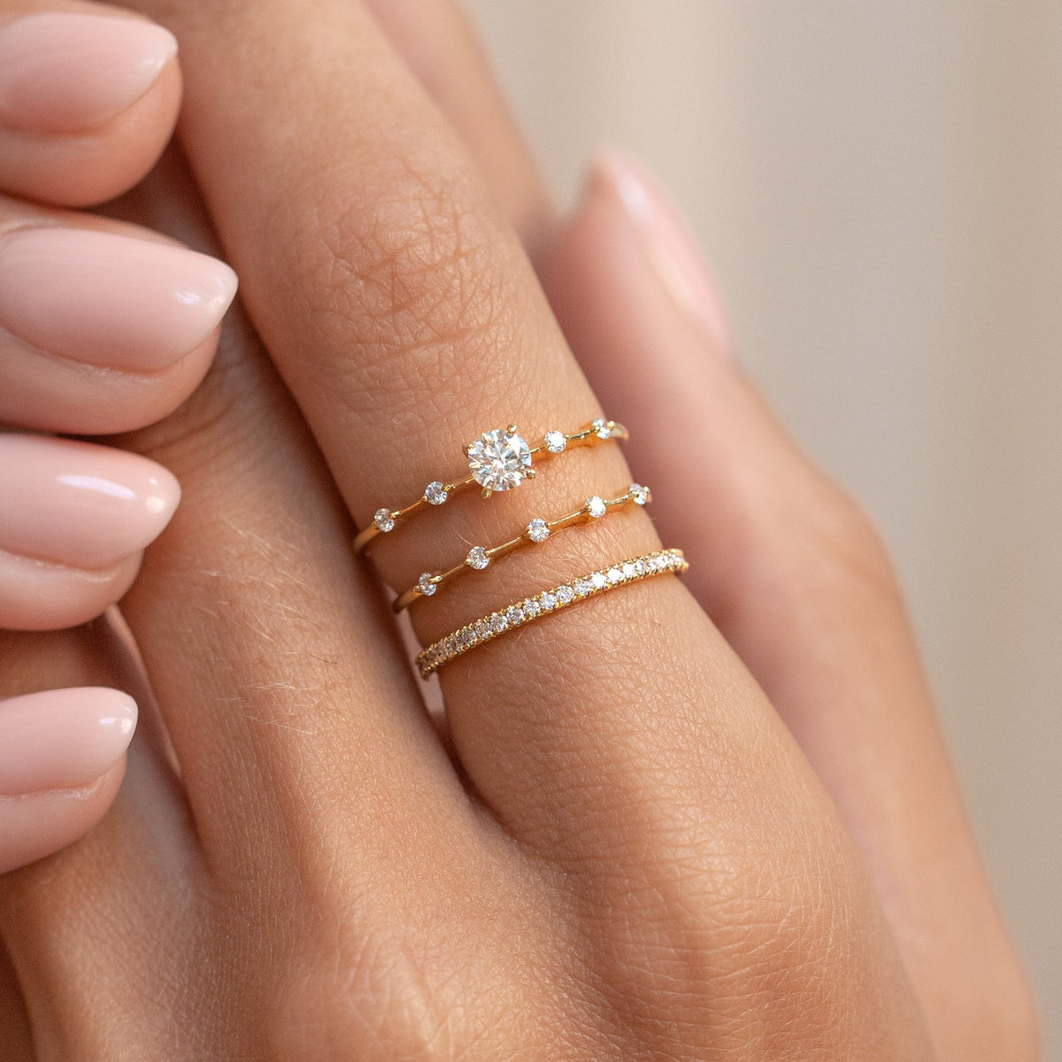 Five Stone Diamond Ring 14k Gold - Leoni
