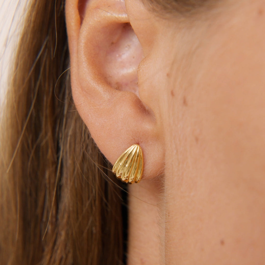 Scalloped Huggie Earrings - Tulisa
