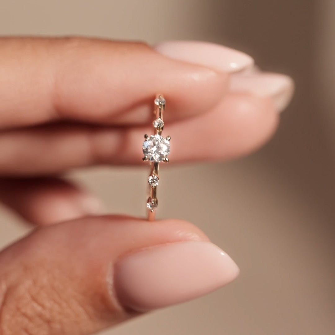 Round Diamond Ring 14k Gold - Rocio