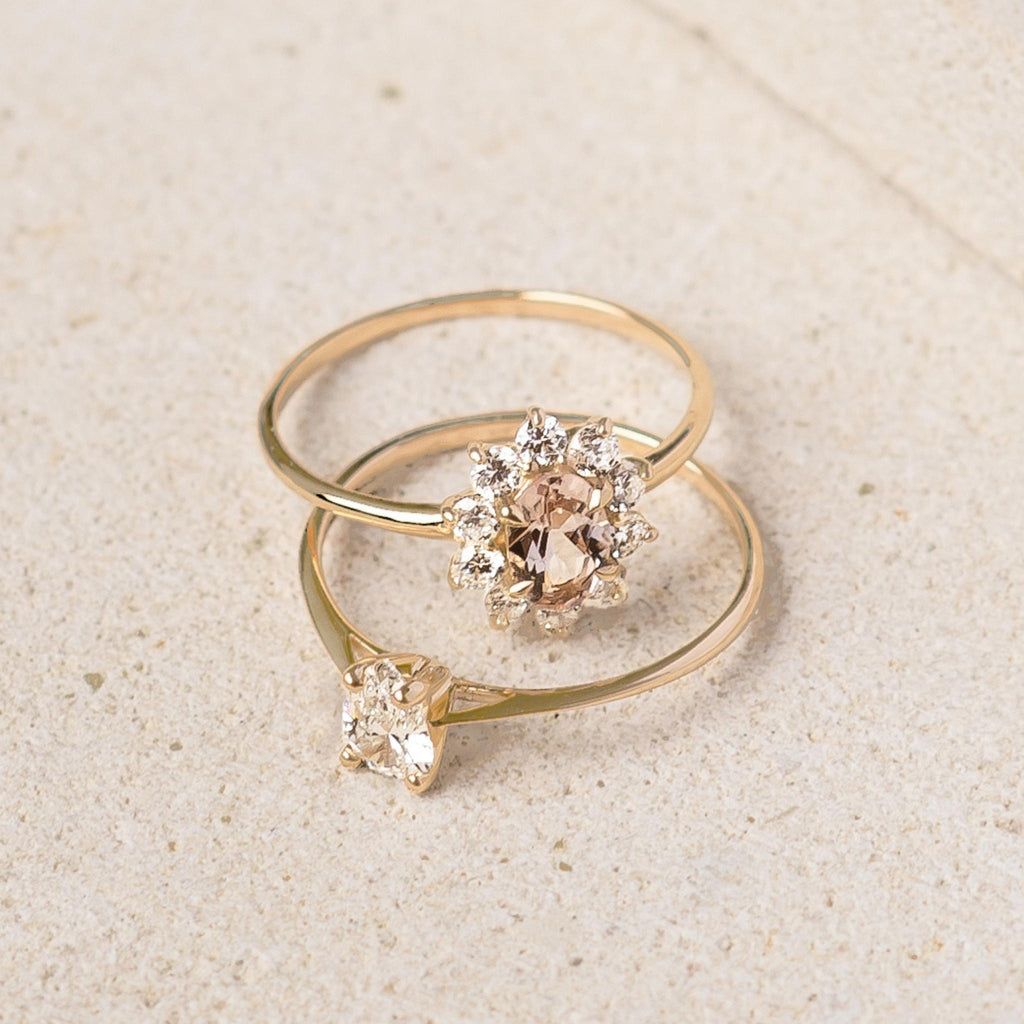 Pear Shaped Diamond Ring 14k Gold - Martine
